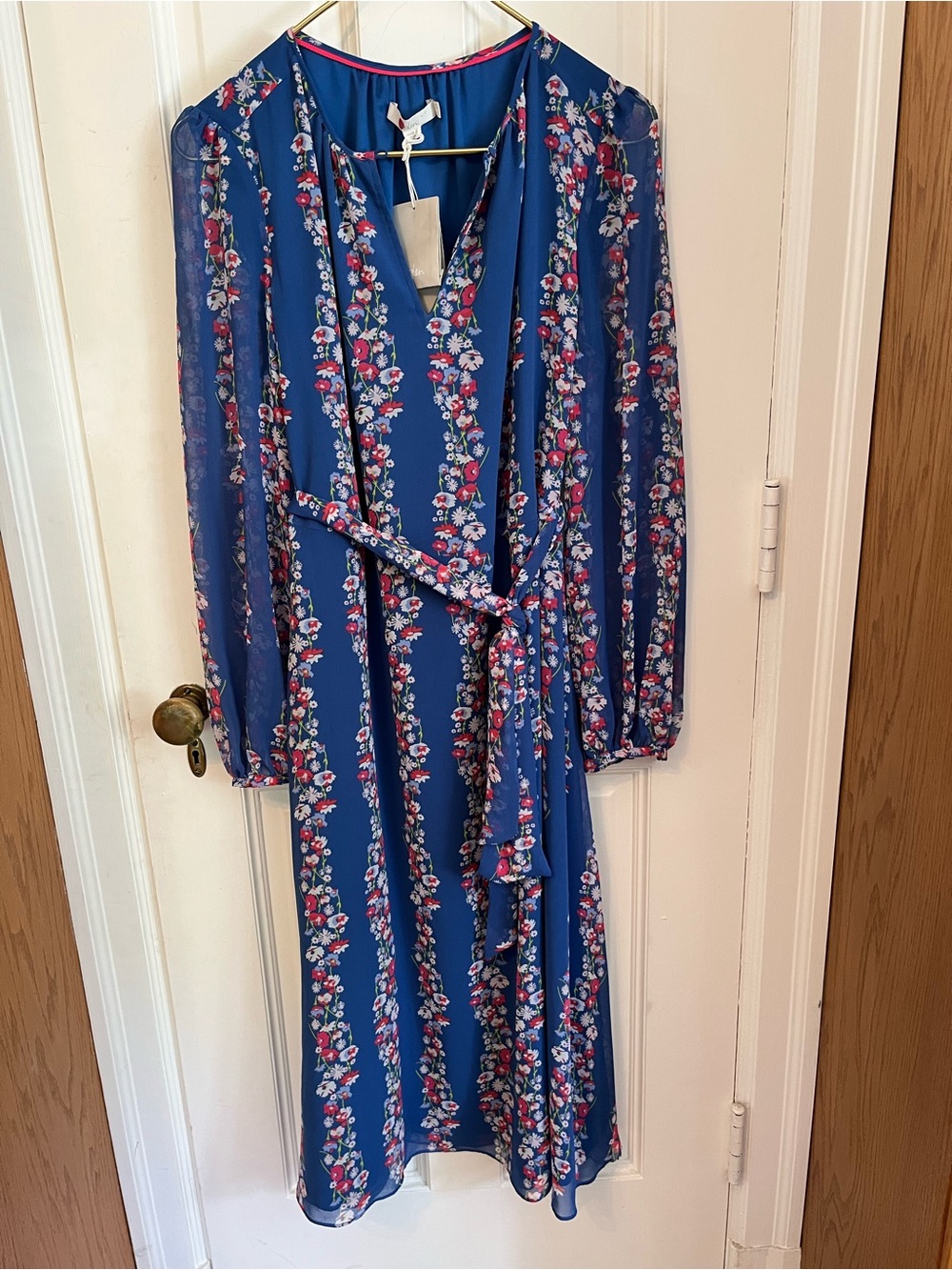 BODEN Kathleen Midi Dress Opulent Blue Flowerbed Floral {3B51} - Picture 5 of 12